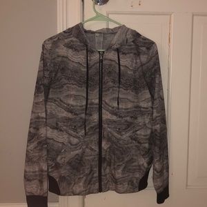 gray and black windbreaker!